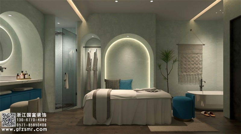 恭祝杭州余杭區美容院裝修設計開(kāi)工大吉